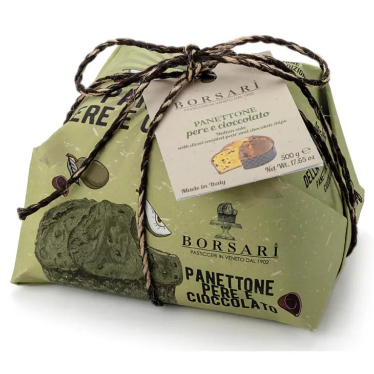Panettone poire chocolat Borsari - emballé à la main 500 g