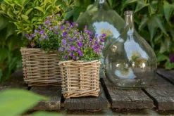 Panier carré en osier gris Marcia - 33 x 33 x 30 cm