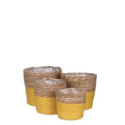 Panier en zostère jaune Rachel - Ø 16 x H 16 cm