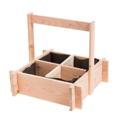 Panier potager 4 cases avec anse et feutre géotextile botanic® - 52 x 52 x 16 cm