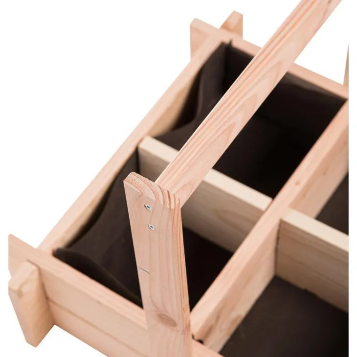 Panier potager 4 cases avec anse et feutre géotextile botanic® - 52 x 52 x 16 cm