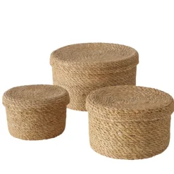 Panier rond en algues marron Sophy L - Ø 25 x H 14 cm