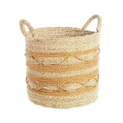 Panière jacinthe d'eau losanges coloris marron - Ø 38 cm