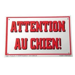 Panneau Attention au chien Martin Sellier