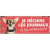 Panneau d'avertissement chihuahua coloris rouge en métal galvanisé D&D Home - 40 x 13 x 0,3 cm