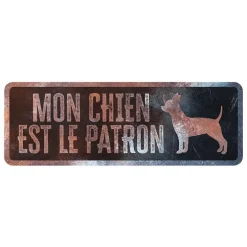Panneau d'avertissement chihuahua coloris noir en métal galvanisé D&D Home - 40 x 13 X 0,3 cm