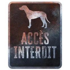 Panneau d'avertissement dalmatien coloris noir en métal galvanisé D&D Home - 25 x 20 x 0,3 m