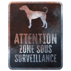 Panneau d'avertissement dobermann coloris noir en métal galvanisé D&D Home - 25 x 20 x 0,3 m