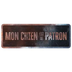 Panneau d'avertissement général coloris noir en métal galvanisé D&D Home - 40 x 13 X 0,3 cm