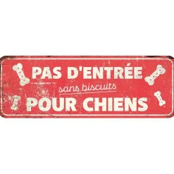 Panneau d'avertissement général coloris rouge en métal galvanisé D&D Home - 40 x 13 x 0,3 cm