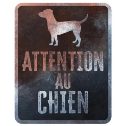Panneau d'avertissement jack russel coloris noir en métal galvanisé D&D Home - 25 x 20 x 0,3 m
