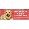 Panneau d'avertissement labrador coloris rouge en métal galvanisé D&D Home - 40 x 13 x 0,3 cm