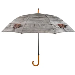 Parapluie en polyester et acier motifs chiens et chats - Ø 120 x H 95 cm
