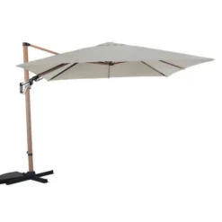 Parasol écru déporté et orientable en aluminium Proloisirs - 3 x 3 m