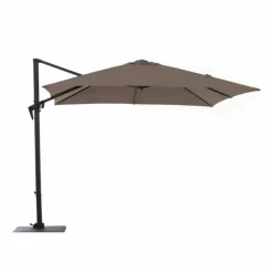 Parasol déporté aluminium inclinable et orientable PROLOISIRS Roma - 3x3m - gris/taupe