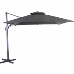 Parasol déporté bio, orientable et inclinable, gris - PROLOISIRS NH - 3x3m