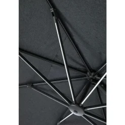 Parasol déporté carré avec LED en aluminium et polyester coloris anthracite - 3 x 3 m