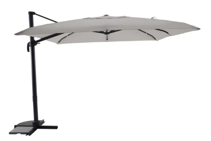 Parasol déporté coloris beige en aluminium et polyester - 300 x 300 cm