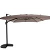 Parasol déporté coloris beige en aluminium et polyester - 400 x 300 cm