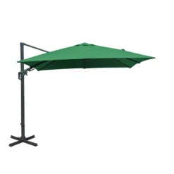 Parasol déporté en aluminium orientable, inclinable et rotatif couleur amande Proloisirs - 3 x 3 m