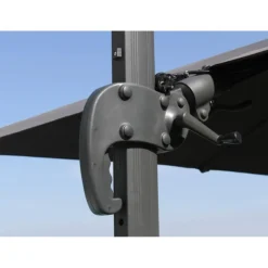 Parasol déporté en aluminium orientable, inclinable et rotatif couleur amande Proloisirs - 3 x 3 m