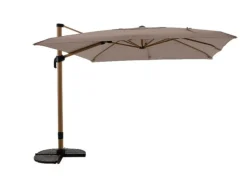 Parasol déporté en bambou, taupe chiné - MWH - 3x3m