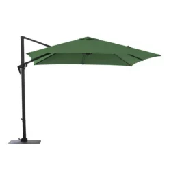Parasol déporté gris en aluminium inclinable et orientable couleur amande Proloisirs Roma - 3 x 3 m
