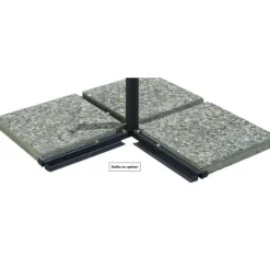 Parasol déporté gris en aluminium inclinable et orientable couleur amande Proloisirs Roma - 3 x 3 m