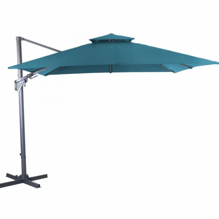 Parasol déporté orientable et inclinable bleu PROLOISIRS NH bio - 3x3m