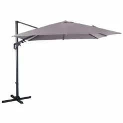 Parasol déporté, orientable, inclinable et rotatif en aluminium écru PROLOISIRS NH20 - 3x3m