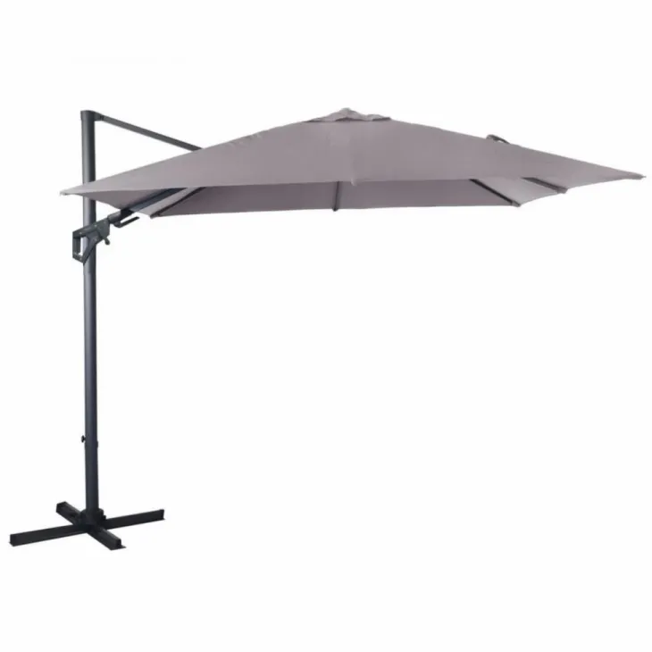 Parasol déporté, orientable, inclinable et rotatif en aluminium écru PROLOISIRS NH20 - 3x3m