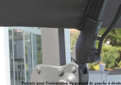 Parasol déporté, orientable, inclinable et rotatif en aluminium écru PROLOISIRS NH20 - 3x3m