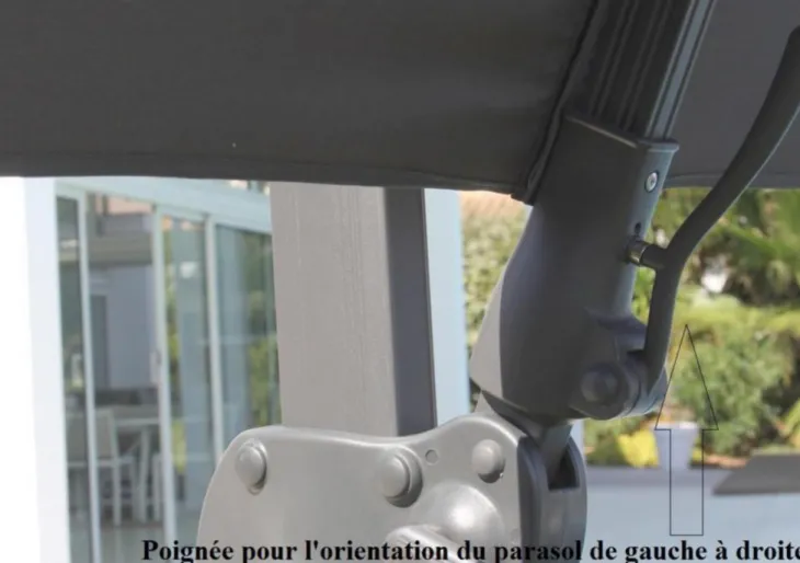 Parasol déporté, orientable, inclinable et rotatif en aluminium écru PROLOISIRS NH20 - 3x3m