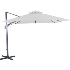 Parasol déporté orientable et inclinable couleur écru Proloisirs - 3 x 3 m