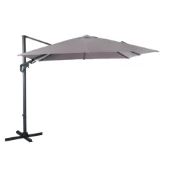 Parasol déporté rotating orientable taupe 300 x 300 cm