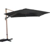 Parasol déporté rotating orientable gris 300 x 300 x 250 cm