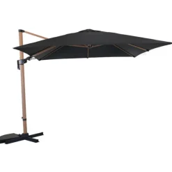 Parasol déporté rotating orientable gris 300 x 300 x 250 cm