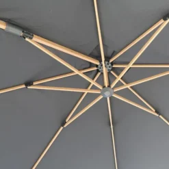 Parasol déporté rotating orientable gris 300 x 300 x 250 cm