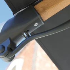 Parasol déporté rotating orientable gris 300 x 300 x 250 cm