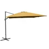 Parasol déporté rotating orientable en aluminium et toile polyester jaune curry - Ø 300 cm