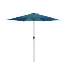 Parasol droit bleu en aluminium rond Proloisirs Tilt - Ø 3 m