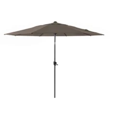 Parasol droit gris taupe en aluminium Proloisirs- ø 350 cm