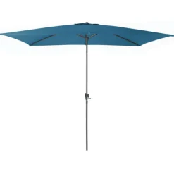 Parasol droit inclinable bleu en aluminium Proloisirs Tilt - 3 x 2 m