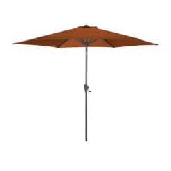 Parasol droit rond gris en aluminium Proloisirs Tilt - Ø 3 m