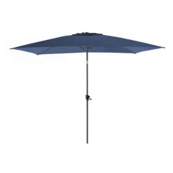 Parasol gris et bleu à manivelle inclinable Proloisirs - 3 x 2 m
