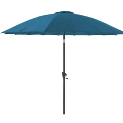 Parasol pagode à manivelle en aluminium et toile polyester Ø 300 cm