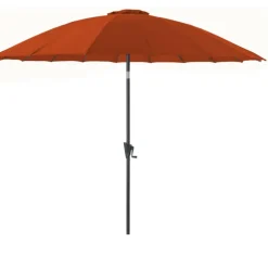 Parasol pagode à manivelle en aluminium et toile polyester Ø 300 cm