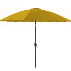 Parasol pagode à manivelle en aluminium et toile polyester Ø 300 cm
