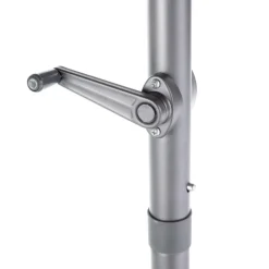 Parasol rectangulaire à manivelle coloris bleu en aluminium et polyester - 210 x 150 cm