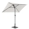 Parasol rectangulaire à manivelle coloris beige en aluminium et polyester - 210 x 150 cm
